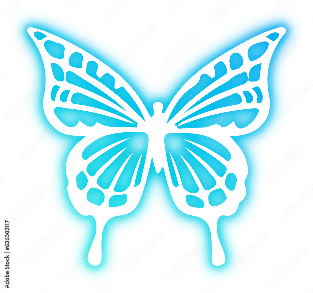 Obraz premium Set of Butterfly neon