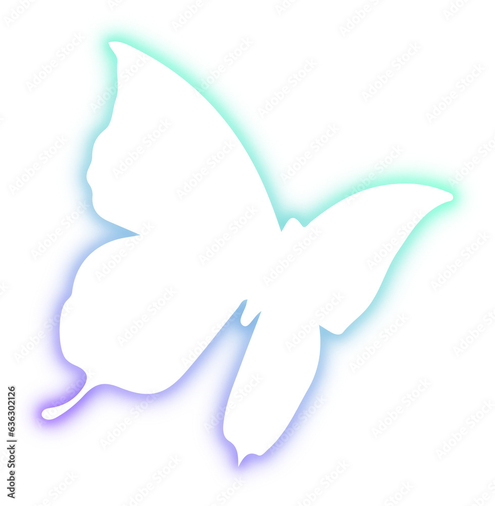 Set of Butterfly neon