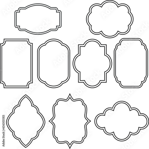 Contour simple frames. Frames for clipping and cutting.