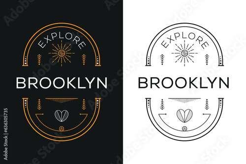 Brooklyn City badge Design, Vector illustration.