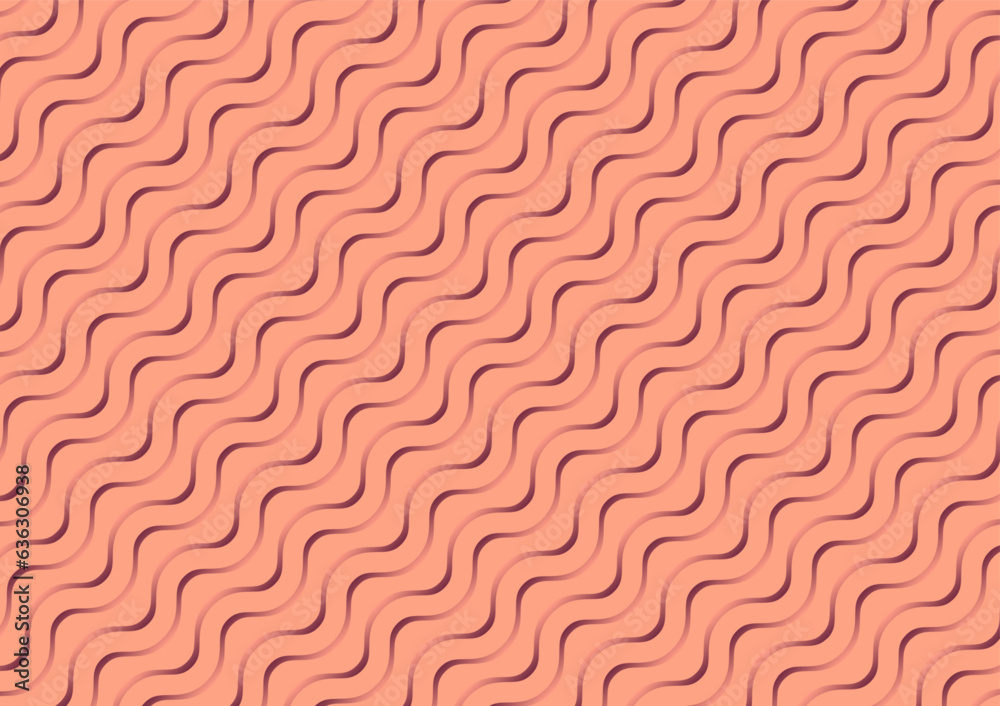 Abstract orange tile line curve wave pattern presentation background