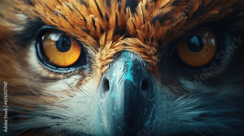 Up-Close Portrait of a Hawk 