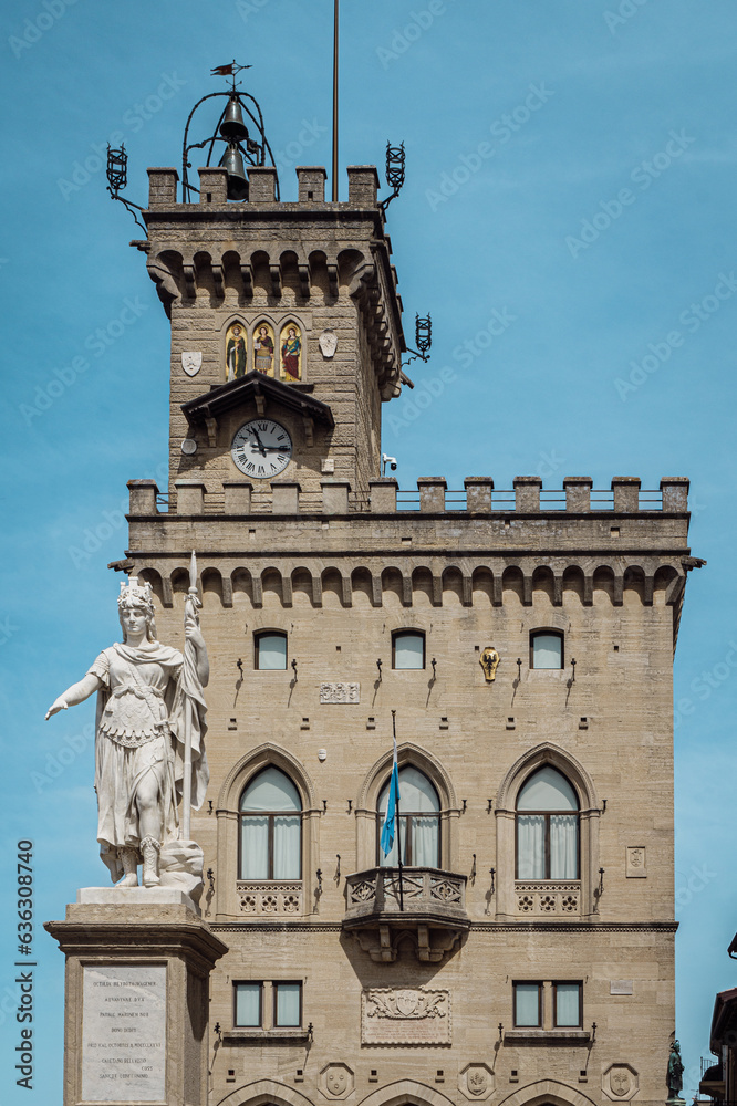 Statua della Libertà and Giunta di Castello  in Piazza della Libertà Statua of liberty in San Marino