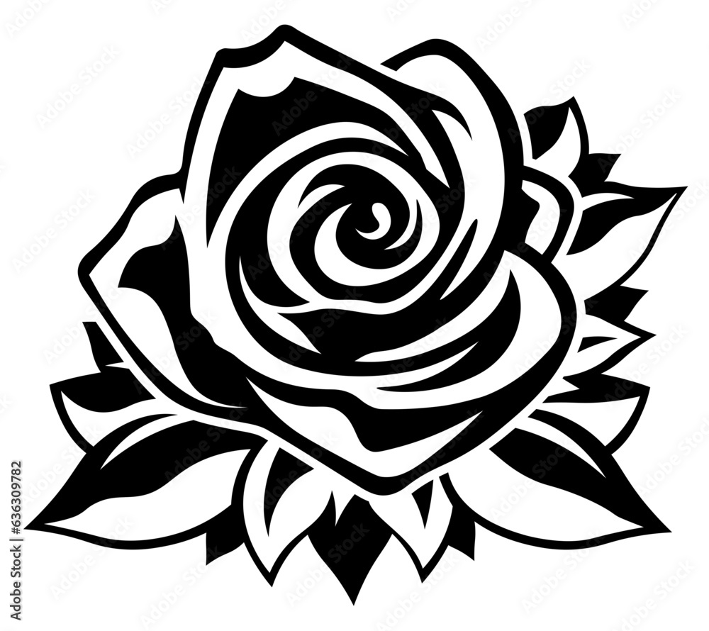 Rose front view SVG, Rose SVG, Flower SVG, Rose Silhouette, Rose icon, Rose cut file	