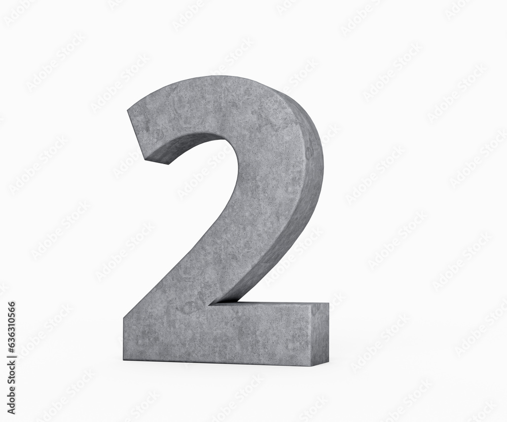 3d Concrete Number Two 2 Digit Made Of Grey Concrete Stone On White Background 3d Illustration 3d Concrete Number Two 2 Digit Made Of Grey Concrete Stone On White Background 3d Illustration