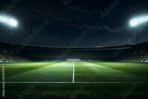 stadium lights in night generated AI © natalystudio
