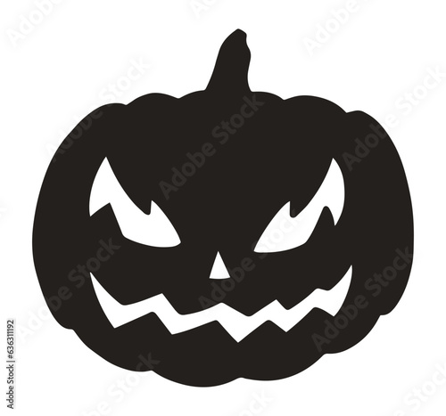 Halloween pumpkin monochrome silhouette label photo