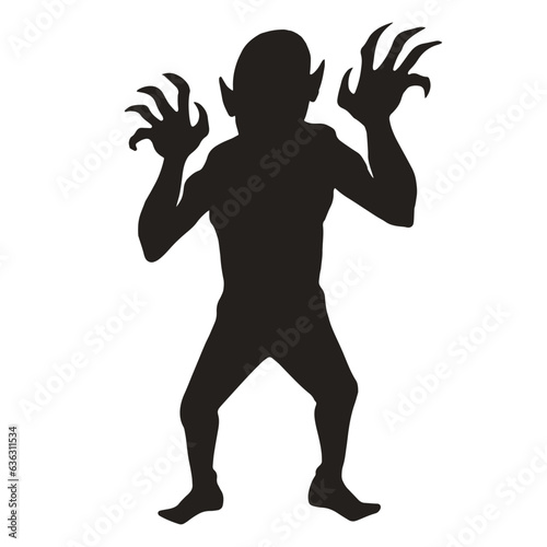 Scary zombie sticker monochrome silhouette
