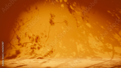 Fototapeta Naklejka Na Ścianę i Meble -  Autumn background with leaves shadows and sunlight. September colors.