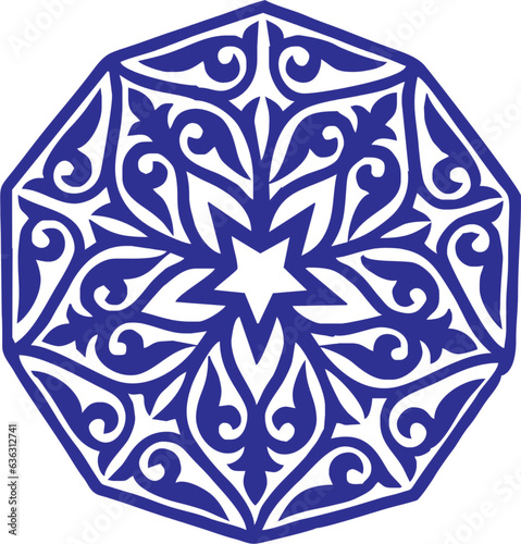  Ornament round-46, Kasahkstan, Central Asia, Steppe, ethnodesign, element, dekor, dekol, design, dekoration, vektor, nomads.