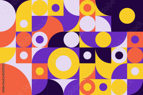 Geometric flat vivid mosaic tileable pattern for printed goods