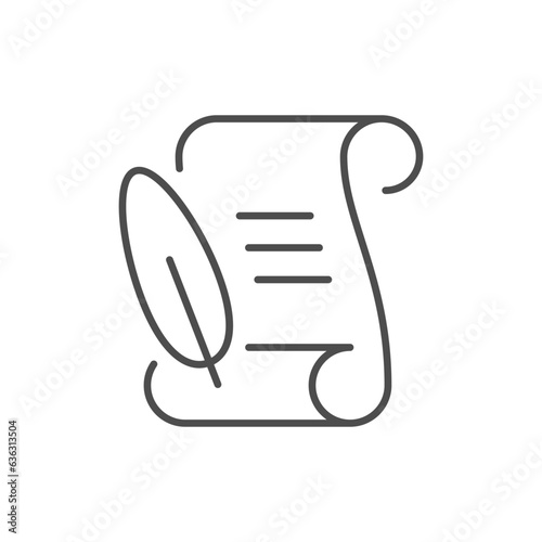 Ancient document line outline icon