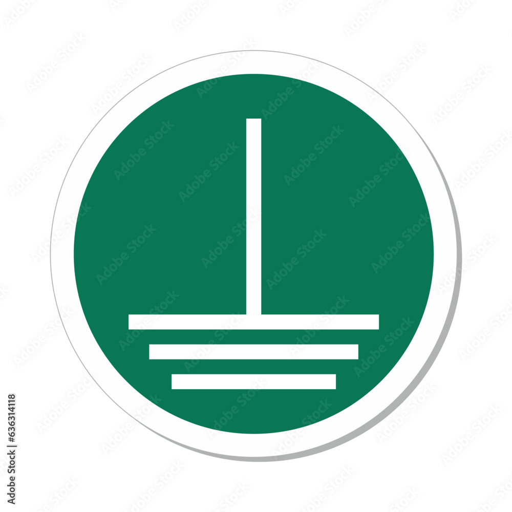 ISO Circle Sign: Connect Earth Terminal to the Ground Symbol Stock ...