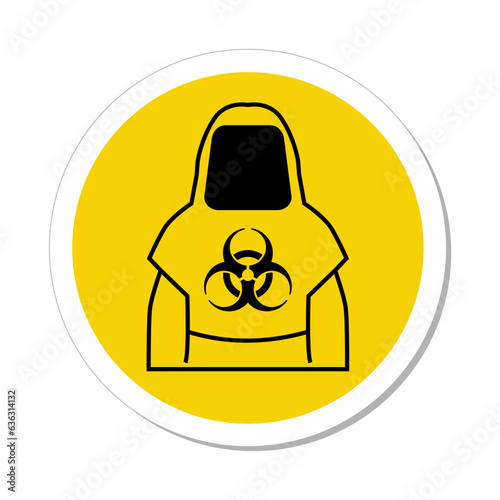 ISO Mandatory Circle Sign: Wear Biohazard Safety Clothing Symbol
