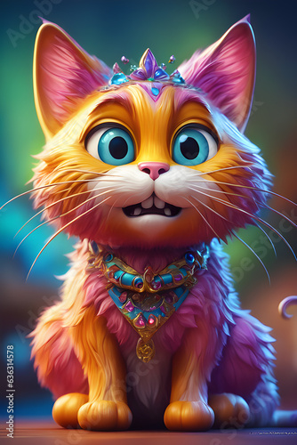Cute  face cat cartoon animation