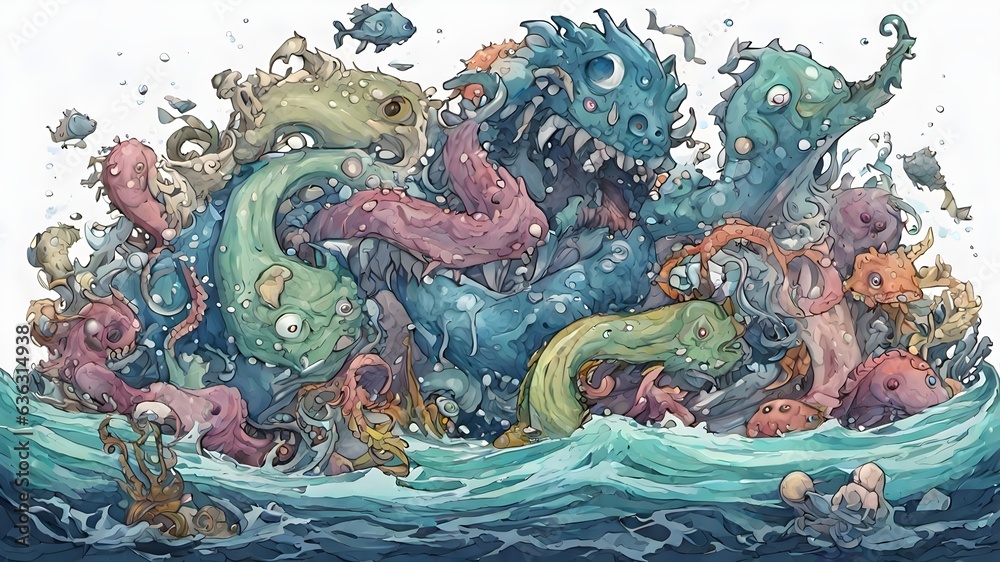 custom made wallpaper toronto digitalSea Monster Background Very Creepy