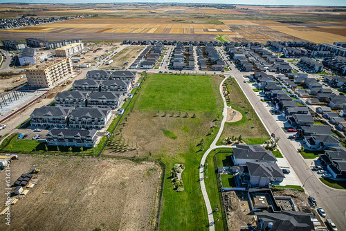 Sweeping Aerial View of Evergreen, Saskatoon, Saskatchewan photo