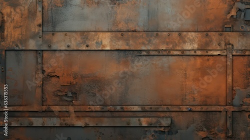 Rusty steel background created with Generative AI