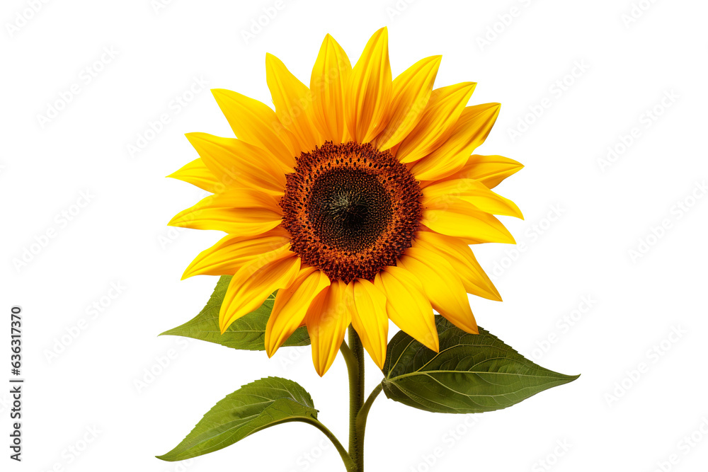 A sunflower on a white background isolated PNG A sunflower on a white background isolated PNG