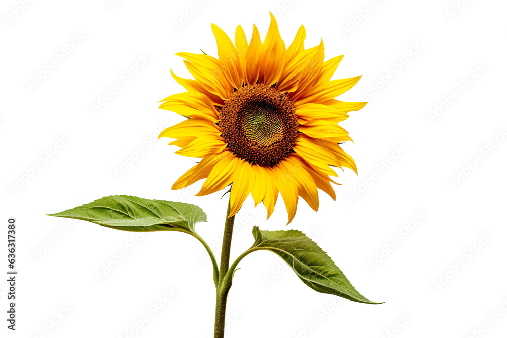 Fototapeta premium A sunflower on a white background isolated PNG