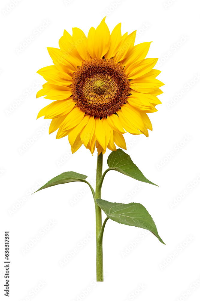 A sunflower on a white background isolated PNG A sunflower on a white background isolated PNG