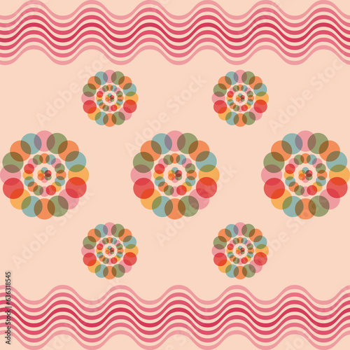 Sweet florals on green checkerboard, Retro 80's vector elements collection. Distort forms with patterns, risograph textures for fabric designs, SHOTLISTretro.