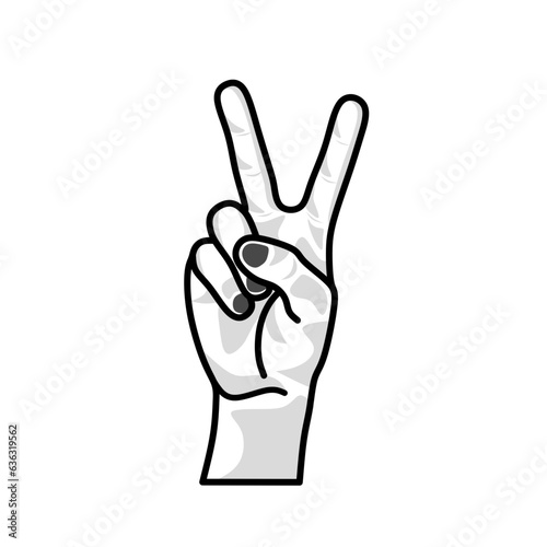 draw a hand in a peace sign by raising two fingers