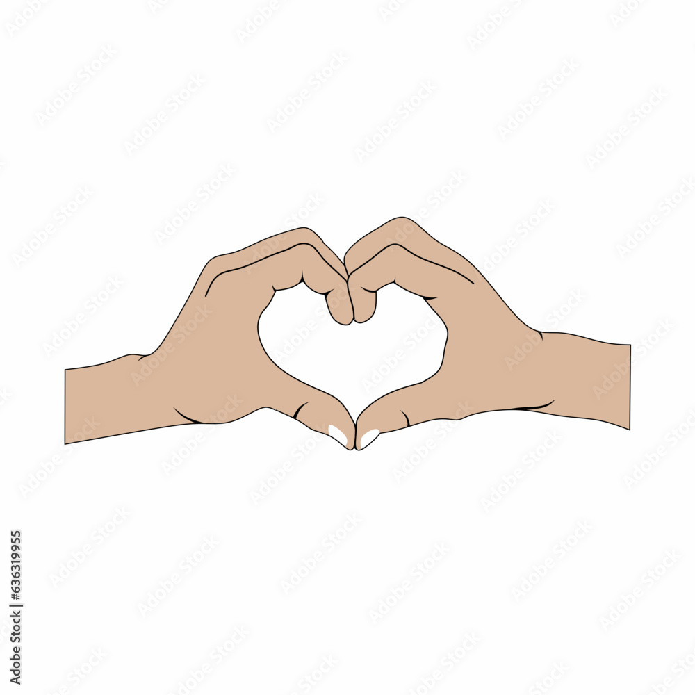 draw a hand in the form of a love symbol by bringing two hands together draw a hand in the form of a love symbol by bringing two hands together