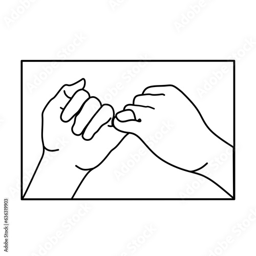 a picture of a hand with a symbol means agreement by linking the little finger