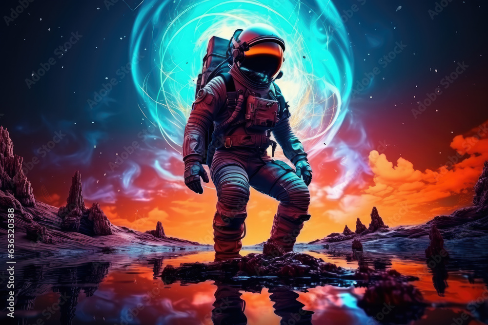 Astronaut in outer space created with Generative AI Technology, ai, generative Astronaut in outer space created with Generative AI Technology, ai, generative