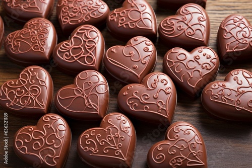 heart-shaped chocolates, perfect for Valentine's Day. Generative AI