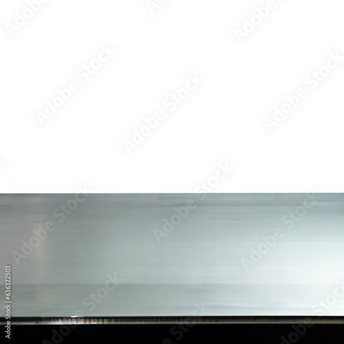 Empty metal table top for product display