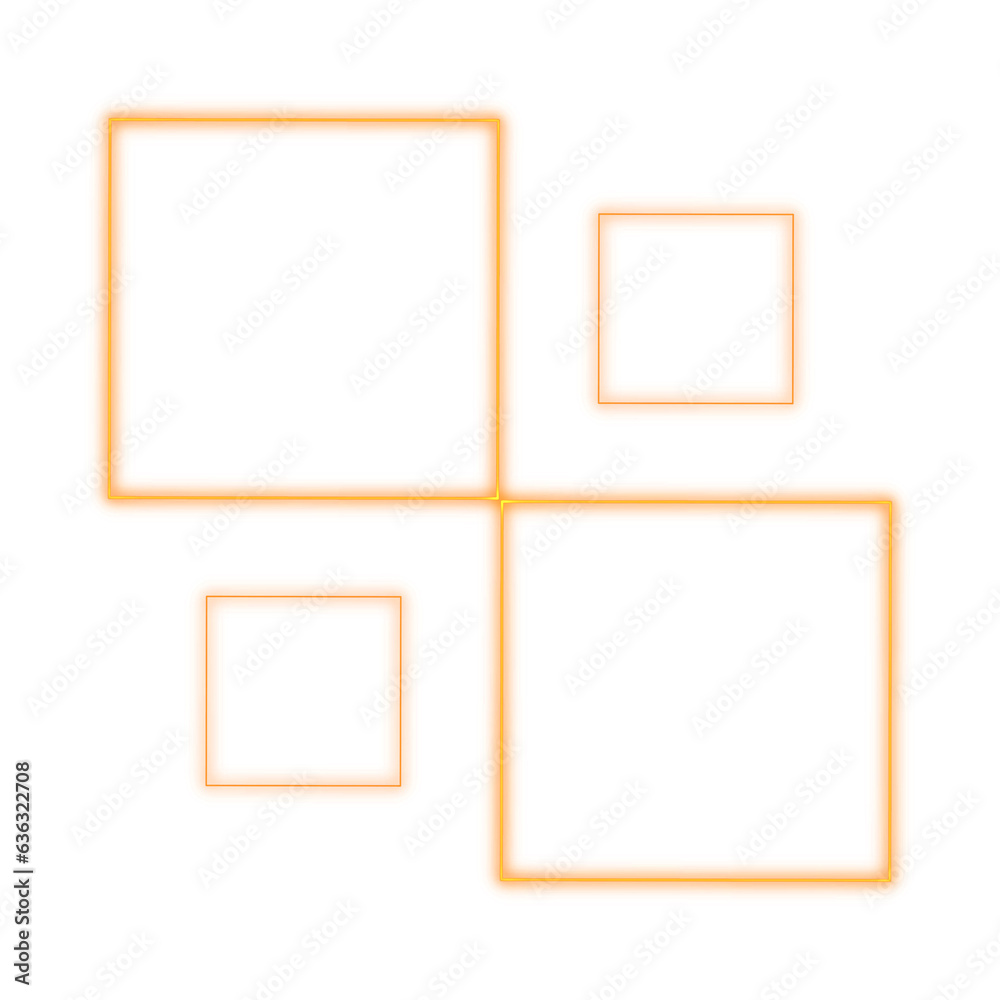 Glow in the Dark Orange Squares Isolated on White. Can be used as Photo Frames. Glow in the Dark Orange Squares Isolated on White. Can be used as Photo Frames.