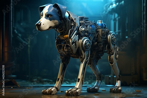 a depiction of a technologically advanced robo-canine. Generative AI