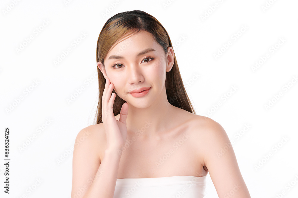 Beautiful young asian woman with clean fresh skin on white background, Face care, Facial treatment, Cosmetology, beauty and spa, Asian women portrait. Beautiful young asian woman with clean fresh skin on white background, Face care, Facial treatment, Cosmetology, beauty and spa, Asian women portrait.