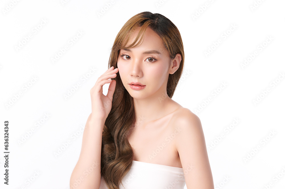 Beautiful young asian woman with clean fresh skin on white background, Face care, Facial treatment, Cosmetology, beauty and spa, Asian women portrait. Beautiful young asian woman with clean fresh skin on white background, Face care, Facial treatment, Cosmetology, beauty and spa, Asian women portrait.