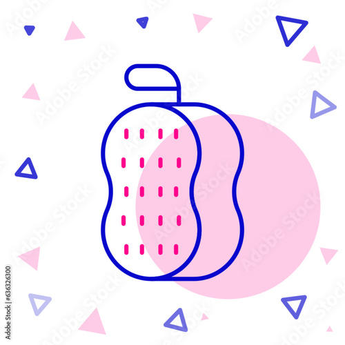 Line Washcloth icon isolated on white background. Bath house sauna washcloth sign. Item for pleasure and relaxing. Colorful outline concept. Vector