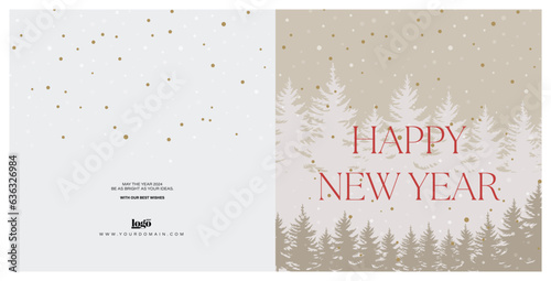 Happy new year premium wish card with Scandinavia. Happy new Year.