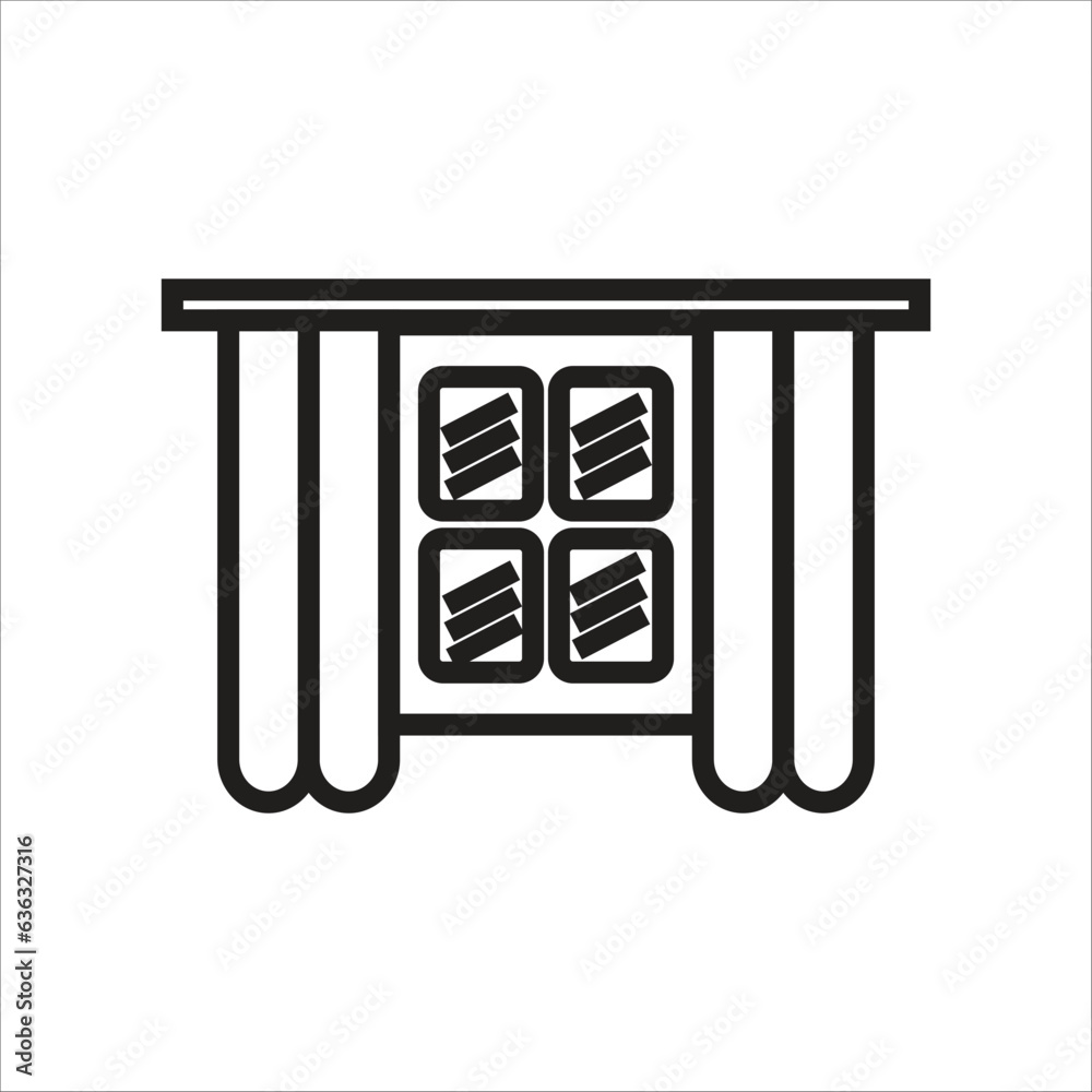 curtain vector icon line template curtain vector icon line template