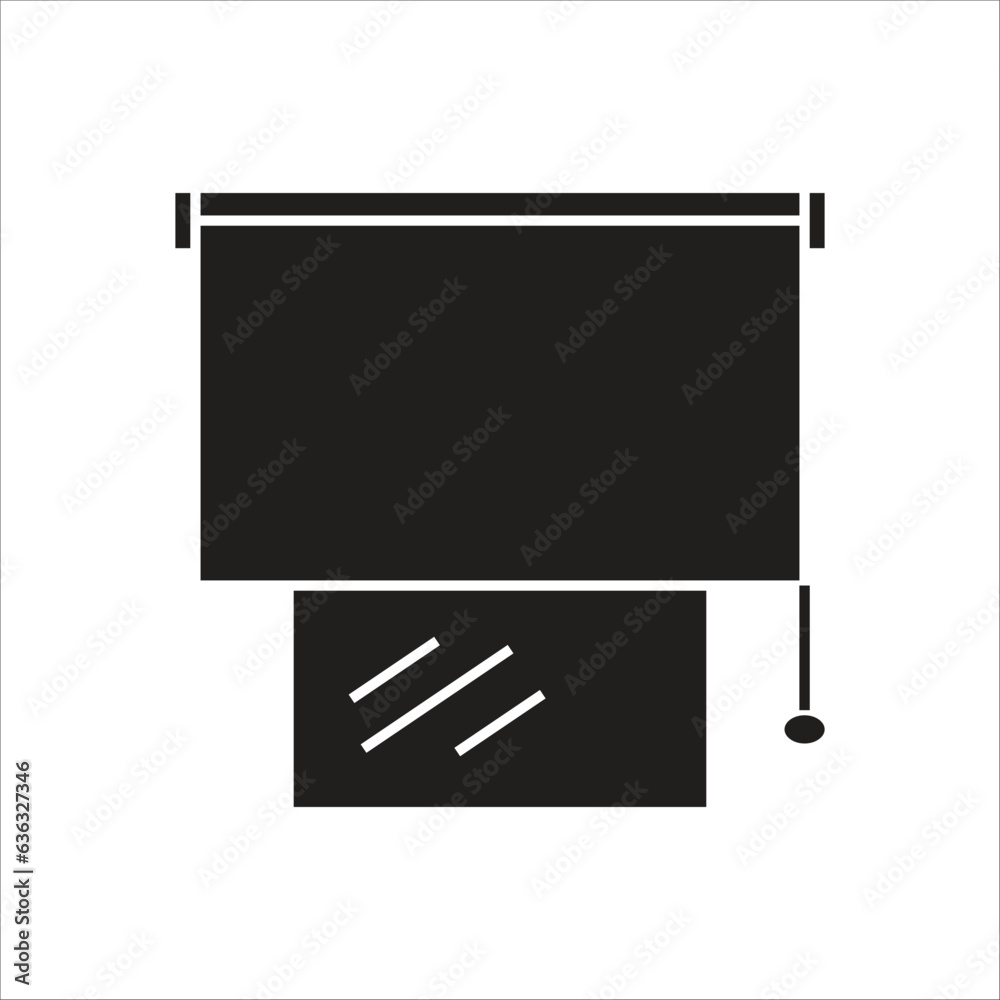 Obraz premium curtain vector icon line template