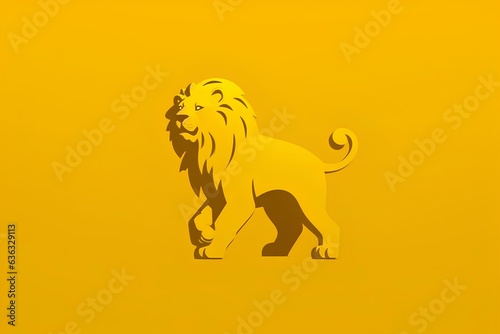 lion on a yellow background made by midjeorney