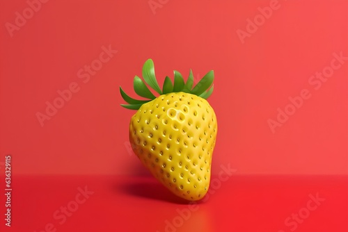 yellow strawberry on a yellow background made by midjeorney