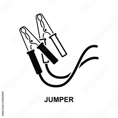 Jump start vehicle cable icon. Jumper cable icon isolated on background vector illustration.
