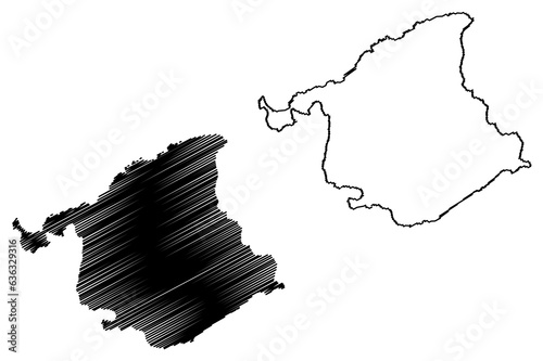 Vila Pavao municipality (Espírito Santo state, Municipalities of Brazil, Federative Republic of Brazil) map vector illustration, scribble sketch Vila Pavao map