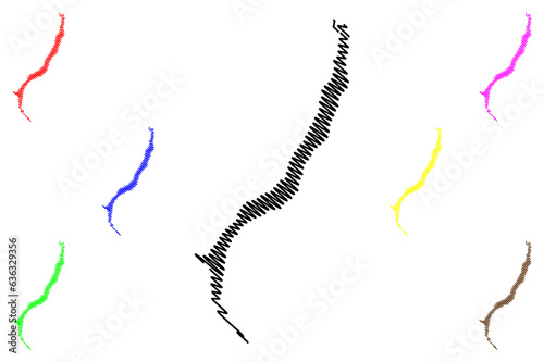Lake Adams (Canada, North America) map vector illustration, scribble sketch map