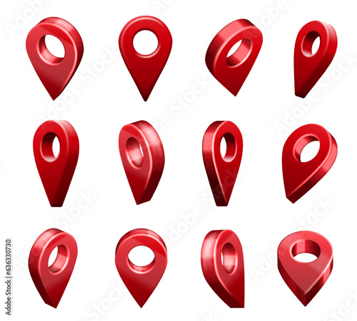 Vászonkép Location map pin pointer icons
