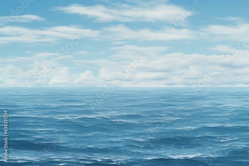 Uninterrupted expanse of ocean as far as the eye can see. Generative AI © Celestina