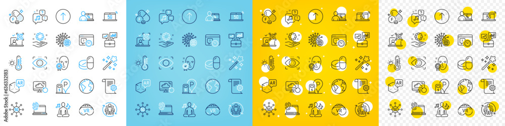 Vector icons set of Teamwork, Swipe up and Project deadline line icons pack for web with 5g notebook, Online education, Qr code outline icon. Fluorine mineral, Voicemail. Vector