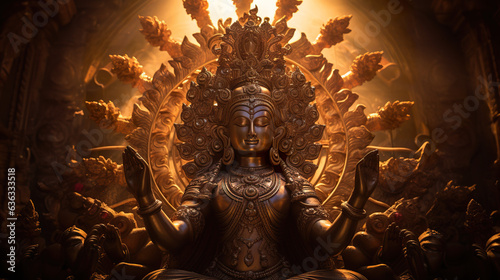 Ancient Hindu God Brahma photo