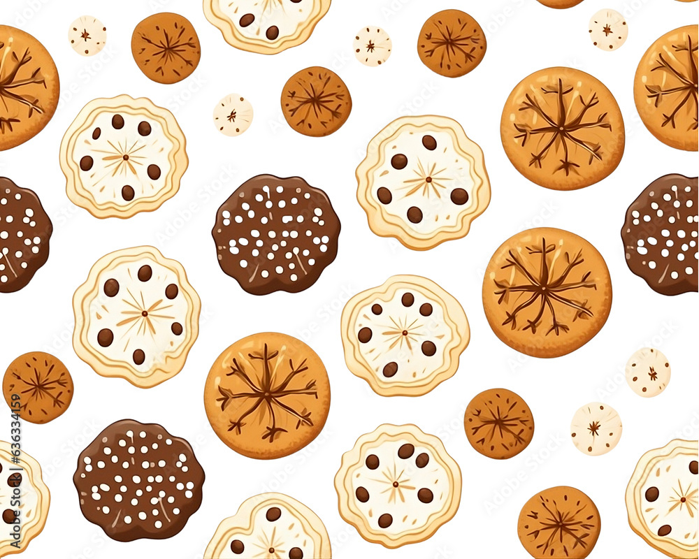 Obraz premium Seamless Pattern Cookies PNG Transparent